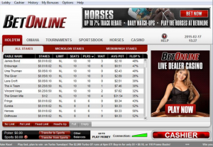 BetOnline.ag Poker Lobby